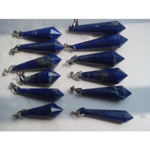12 NATURAL apis lazuli QUART CRYSTAL PendantS healing