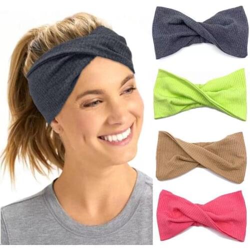 2021 Ribbed Cycling Yoga Sport Sweat Headband Men Sweatband For Men Women Yoga Hair Bands Head Sweat Bands Sports Headwraps
