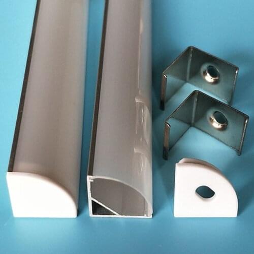 Free Shipping 35PCS/Lot 2M/PC 45 Degree Angle Aluminum Profile for 5050 3528 5630 LED Strips with Covers End Caps and Clips