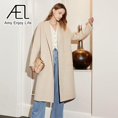 Amyenjoylife Women's Beige Coats
