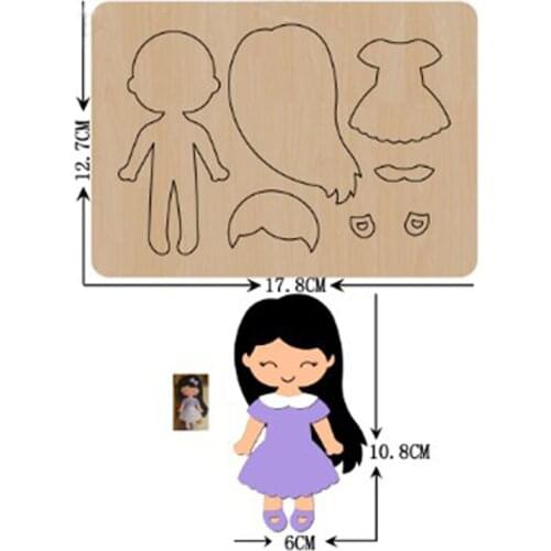 Cute Girl Keychain Schoolbag Pendant Handwork Wooden Mold Wood Dies Leather Cloth Paper Craft Christmas Tree Pendants 2021 New