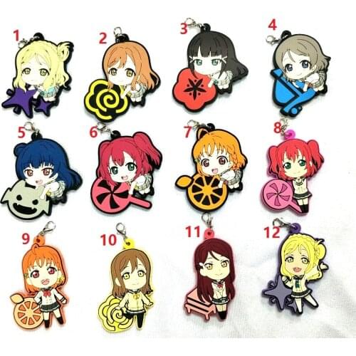 Love Live Kotori Anime keychain Nico Rin Umi Maki Chika Dia Riko Yoshi kc Kunikida Kanan Rubber strap/phone charm