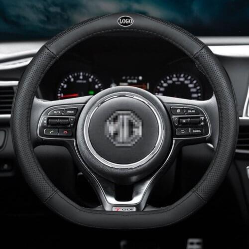 For MG No Smell Thin Car Genuine Leather Steering Wheel Covers EV HS ZS MG3 MG5 MG6 MG7 TFZR 350 550 3 6 2019 Accessories