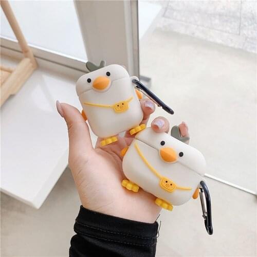 For AirPods Pro 1 / 2 / 3 Case Charging Box Pouch 3D Earphone Cover Case for AirPods 1 2 3 Pro Cartoon Cute Duck Headphone Cover