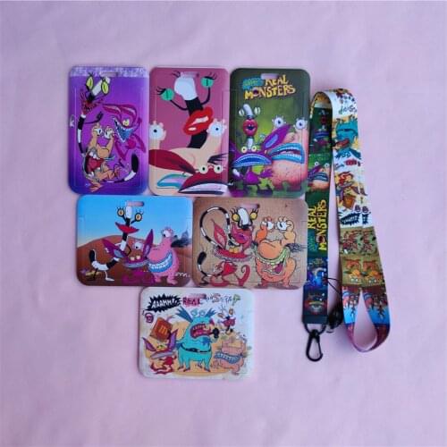 Cartoon MonsterCard Holder Business Badge Card Case Frame Employee Case Cover Student Lanyard Horizontal vertical ID Card Holder