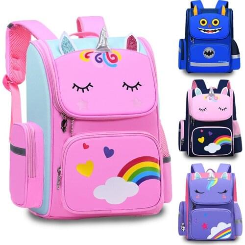 New Cartoon 3D Unicorn Kids Schoolbag Primary School Bags For Girls Waterproof School Backpack Student Unicorn For 6-12 Children