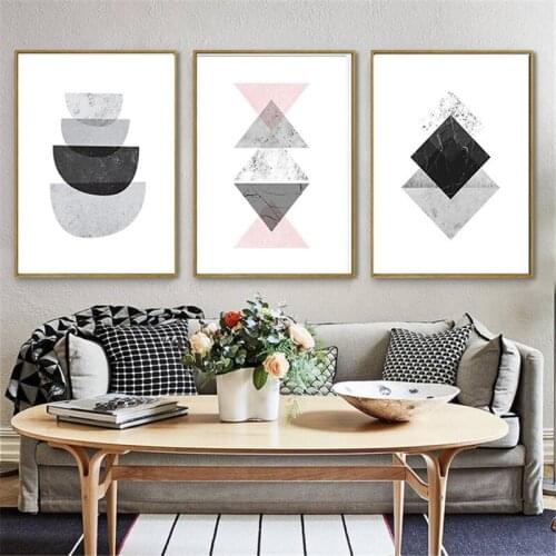 HAOCHU Modern Painting Canvas Geometry Background Design Art Print Wall Picture Poster Living Room Restaurant Corridor Home Dec