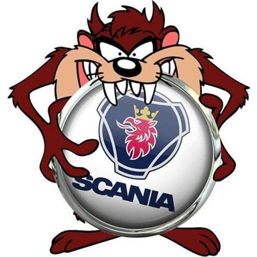Cover Scratches Hot Reflective SCANIA Taz Sticker Interesting Decal Car Sticker DIY Auto Bumper Car Applique PVC 13*13cm