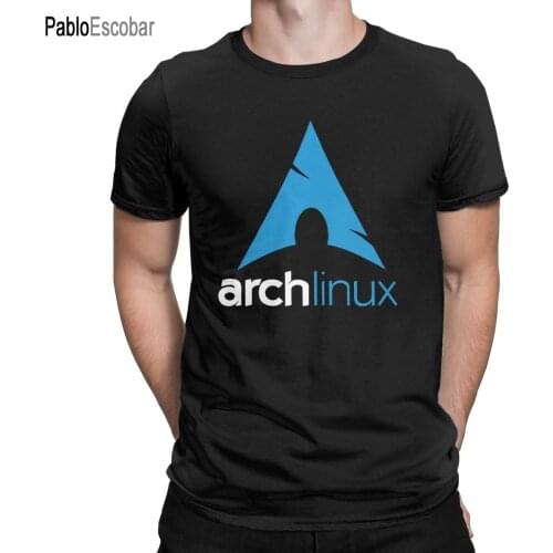 Arch Linux T-Shirts Men Vintage 100% Cotton Tee Shirt Round Collar Short Sleeve T Shirt New Arrival Clothes