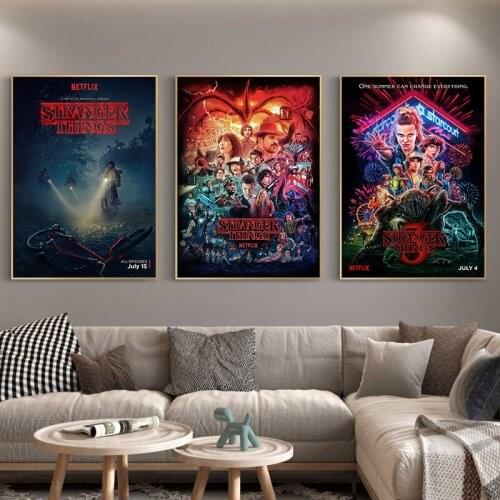 Stranger Things Tv Wall Metro Posters and Prints Vintage Canvas Painting On The Wall Nordic Modern Art Pictures Room Decoration