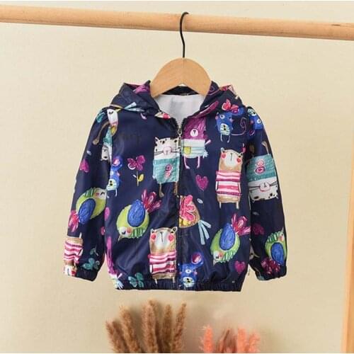 New Children Cartoon Hooded Jacket Girl Cute Animal Outerwear Baby Boy Spring Autumn Casual Clothes All-Match Style Kid Coat