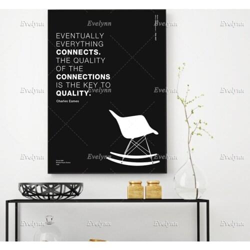 Charles And Ray Aemes Chair Interior Design Poster, Helvetica, Funny, Black And White, Architecture Home Wall Art Prints Canvas