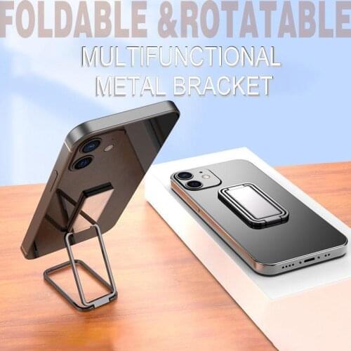 Portable Metal Mobile Phone Holder 360 Square Rotation Self Stick Device Mount for Xiaomi Samsung S20