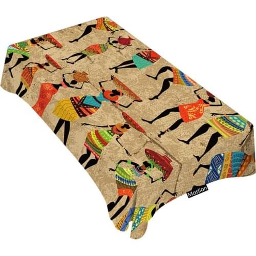 Rectangle Table Cloths African Women Artwork Women in Tribal Dresses Table Cover
