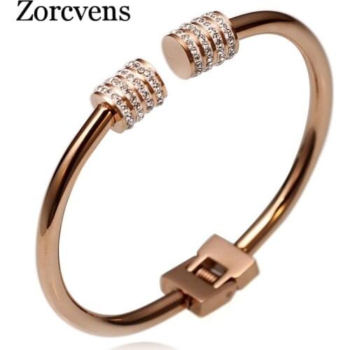 Modyle Luxury Rose Gold Color Crystal Bracelets For Women Cuff Bracelet Jewelry bracelets High Quality Bracelet Pulseiras
