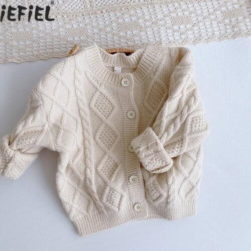 Autumn Winter Baby Girls Boys Long Sleeve Knitted Cardigan Sweater Toddler Kids Knitting Outwear Coat Children Sweater Top 9M-5Y