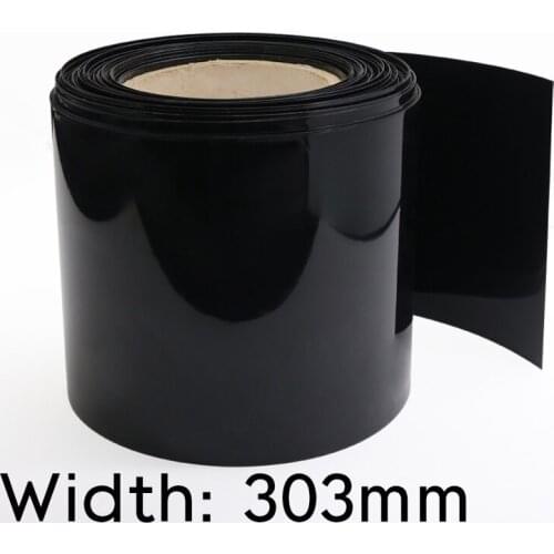 Width 303mm (Diameter 193mm) Lipo Battery Wrap PVC Heat Shrink Tube Insulated Case Sleeve Protection Cover Flat Pack Black