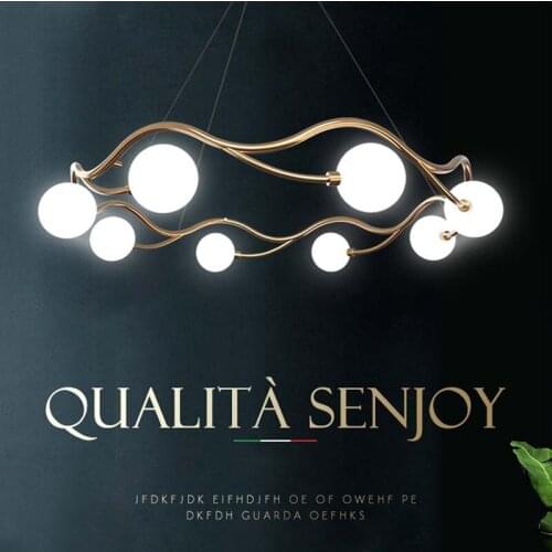 Modern Design Glass Ball Led Pendant Lights Gold Led Pendant Lamp Living Dining Room Hanging Light Fixtures Suspension Luminaire