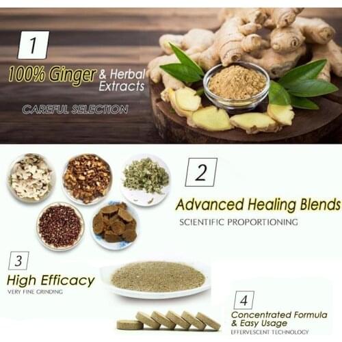 Anti-Swelling Foot SPA Ginger Foot Soak Effervescent Tablets Treatment for Foot Swelling Edema Ankle And Pain