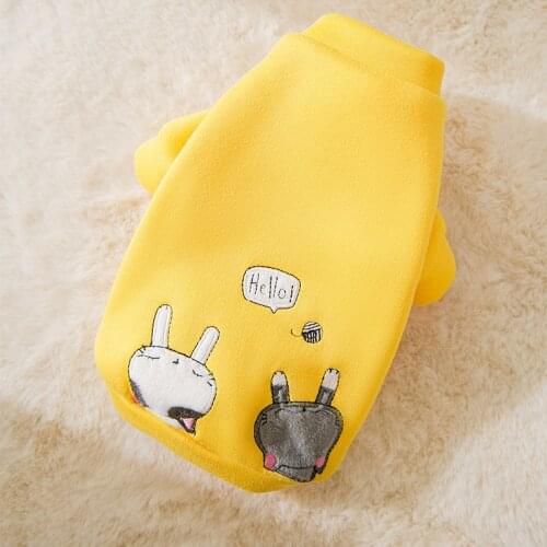 Cat Hoodie Dog Clothes Print Coat for Dogs Clothing Pet Outfits Small Cotton Soft Cute Autumn Velvet Yorkies Yollow Boy Mascotas