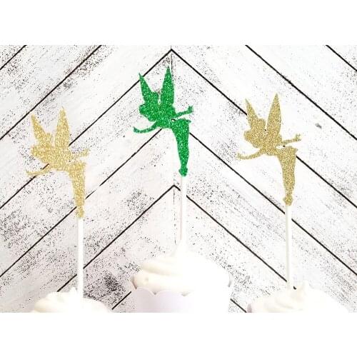 Cupcake Toppers in Emerald Green and Gold, Fairy Party Ideas, Cupcake Toppers, Fairy Birthday, Cake Topper