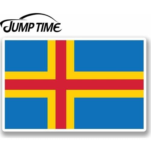 Jump Time for Åland Aland Finland Flag Vinyl Sticker Laptop Car Luggage Travel Car Assessoires Decals Vinyl Car Wrap DIY