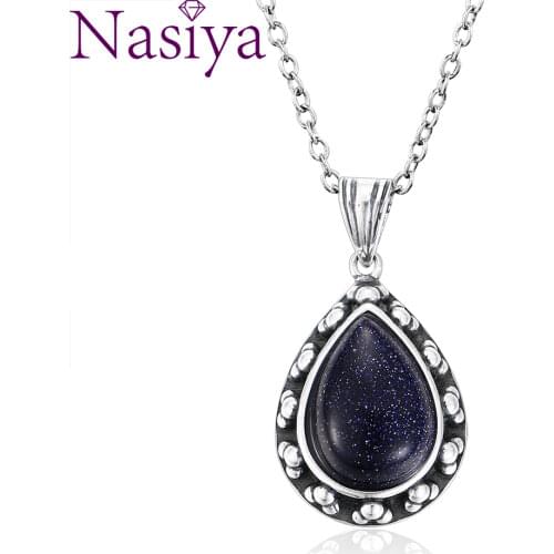 S925 Sterling Silver Vintage Pendant Necklace Large Pear Shape 10x14 Natural Moonstone Retro Necklace Engagement Party Jewelry