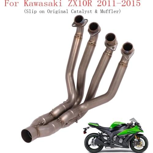Motorcycle Exhaust System Front Pipe Header Connector Link Tube Pipe Slip on Exhaust Pipe for Kawasaki Ninja ZX10R 2011-2015