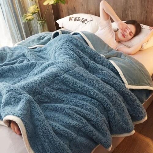 Lamb Cashmere thick warm Soft comfortable Blankets Solid Color Flannel blanket Office nap blanket bedding comforter duvet quilts