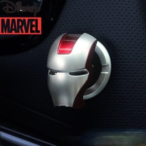 Marvel Iron Man Car One-click Start Protective Cover Decoration Ring Button Decoration Cover Car Interior
