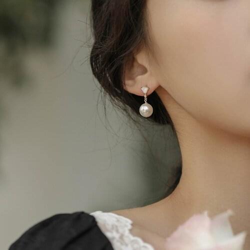 VENTFILLE 925 Sterling Silver High-quality Temperament Fan Shell Pearl Earrings Female 2021 New
