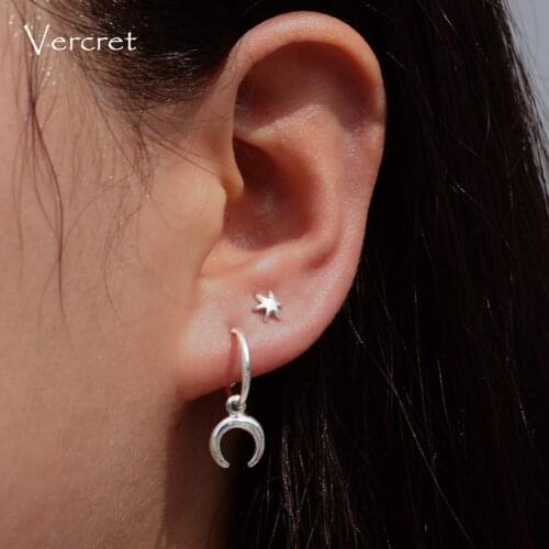 Vercret Rose Gold Sterling Silver Small Hoop Earrings Mini Rose Gold Hoop Earrings For women
