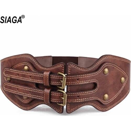 Fashion High Quality PU Leather Elastic Female Overcoat Wide Waist Seal Patent Down Jackets Belt for Women 2020 FCO118