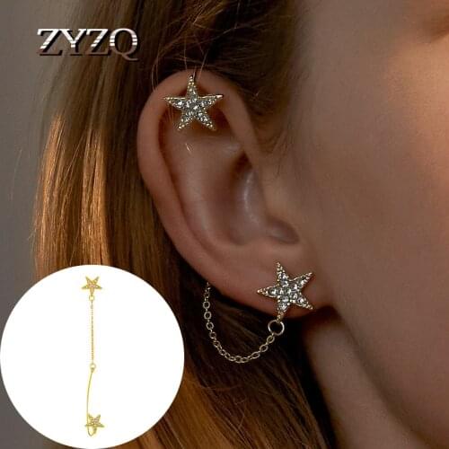 ZYZQ Sweet Bridal Earrings For Women Fashion Five-Pointed Star Earrings One-Piece Earrings Temperament Wedding Jewelry