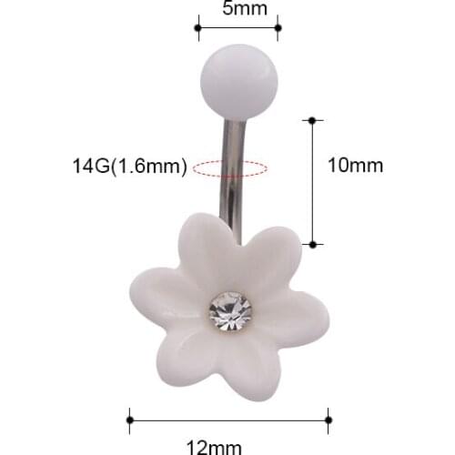 1Pc Unique Flower Dangle Button Barbell Belly Button Rings,Sexy Surgical Steel Free shipping Body Jewelrys Rhinestone
