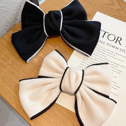 1PC Hairpin Hair Ornament Headdress Large Woolen Bowknot Retro Barrette Bow For Woman Girls Hairclip Headwear Hair Accessories