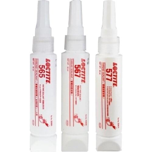 10pcs 50ml Loctite 572 high temperature pipe thread sealant 565 water pressure pipeline liquid raw material belt 567