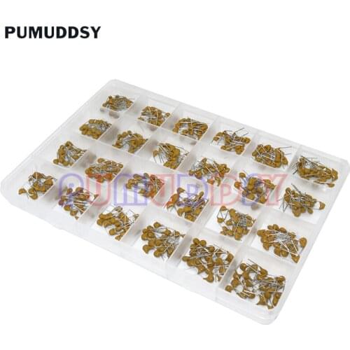 24Values*20PCS =480PCS Monolithic Ceramic Capacitor 10pF~10uF,Ceramic Capacitor Assorted Kit 1UF 100NF 330NF 0.1UF 102 104 105