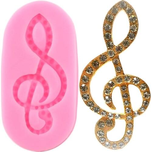 3D Musical Note Silicone Mould Diamond Cupcake Topper Fondant Cake Decorating Tools Candy Resin Molds Chocolate Gumpaste Moulds