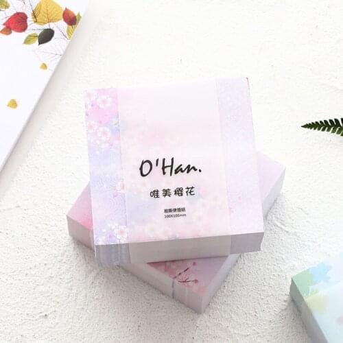 400sheets Rainbow Gradient Color Sakura Series Paper Sticky Memo Pad Note Korean Stationery Word Notebook Student Supply