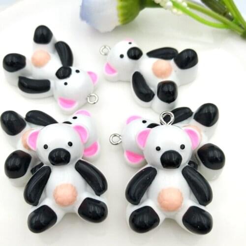 5Pcs Kawaii Flatback Resin Little bear Cartoon Flat back Cabochons Embellishments Accessories DIY Hair Bows Center Scrapbook