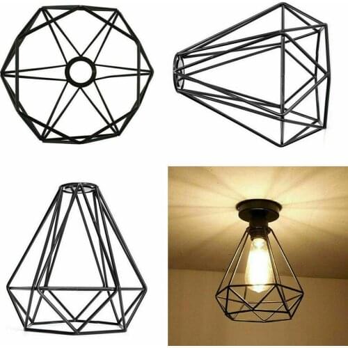 Lampshade Only Retro Edison Metal Wire Cage Shaped Shade Without Lamp Shade Cover Bulb Light Pendant Chandelier Hanging A8C7