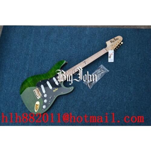 Free shipping new Big John single wave electric guitar in green with alder body F-3358