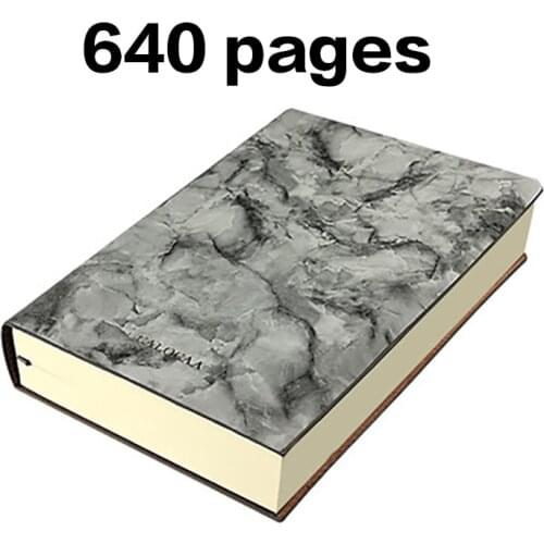 A5 B5 Super Thick line Blank grid Notebook Business Writing Drawing Diary PU leather Office Notepad Journal Stationery 640 Pages