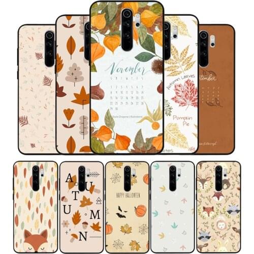 Pumpkin happy autumn fall Black TPU Silicone Soft Phone Case For Redmi 4A 4X 7A 5 Plus 6 Pro NOTE 9 7 8 5 Pro 4 6