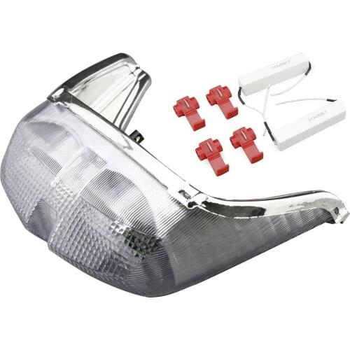 Clear Integrated LED Motorcycle Taillight Turn Signals For YAMAHA YZF R6 1998 1999 2000