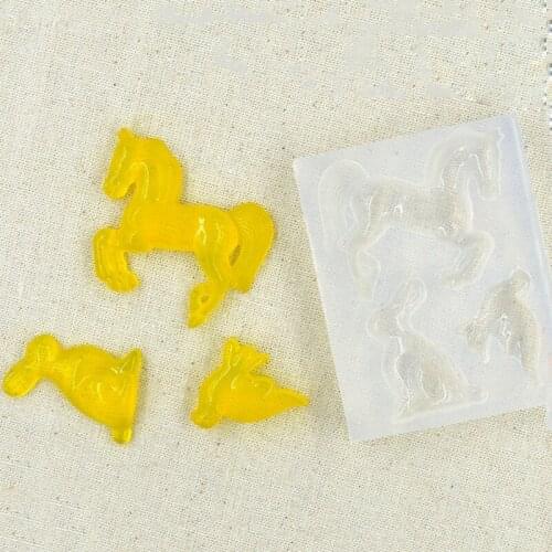 Chzimade Handmade Animal Silicone Mould Horse Rabbit Bird DIY Square Cake Mold Decorating Tool