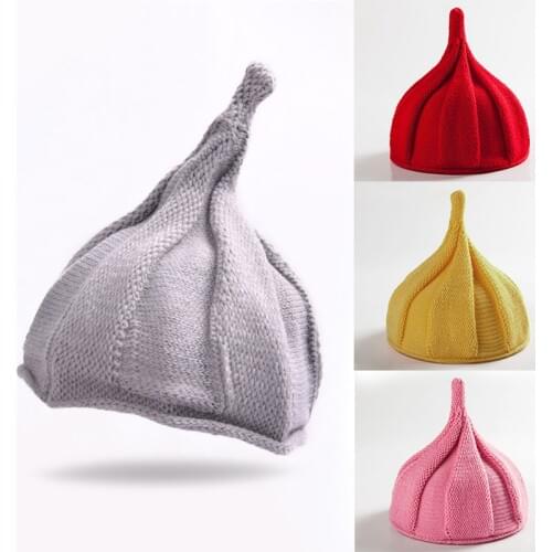 Baby Hats Knitted Baby Girl Boy Caps Beanie Cute Pointy Kids Knit Hat Winter Warm Baby Bonnet Fashion Cap For Children baby muts