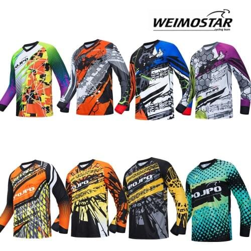 Weimostar Cycling Jersey Mens Mountain Bike Motocross Jersey Long Sleeve MTB T-Shirt Outdoor Sport Biking Hiking Sportswear