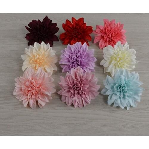 10PCS 10CM Artificial Dahlia Flower Heads Wedding Birthday Party Decoration DIY Handmade Crafts Garland Wreath Fake Flowers